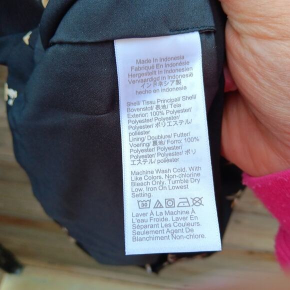 J.Crew Printed Ruffleneck Mini Shift Dress Size 0 Gold Floral Long Sleeve - Picture 7 of 7